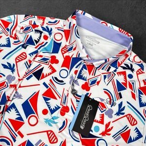 Good Good Golf Polo Shirt Mens L Multicolored Proud & True Short Sleeve Stretch